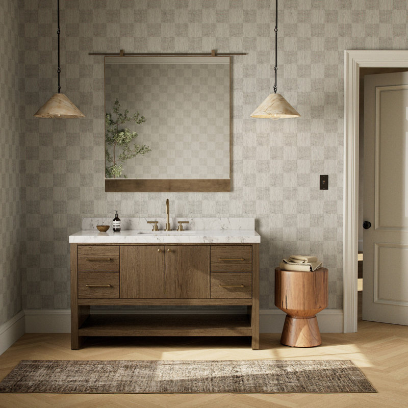 Meuble-lavabo simple 55 po Abington, Brun