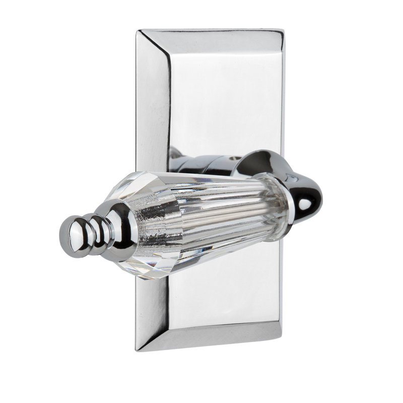 Studio Plate Double Dummy with Parlour Lever, Bright Chrome