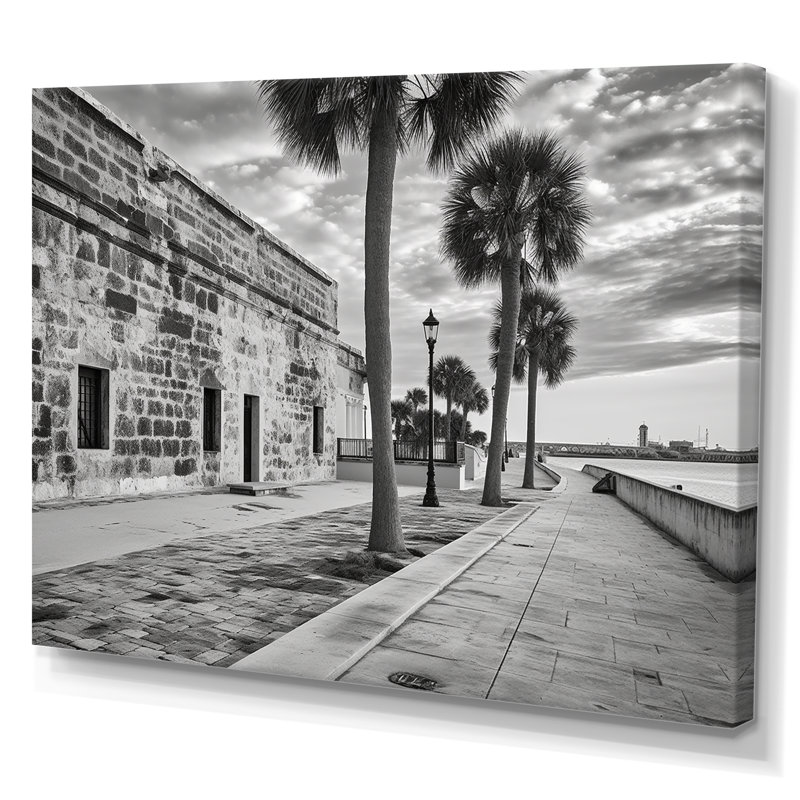 «Black and White Florida Sunshines State I», reproduction d'art sur toile, H 16 po x l 32 po x P 1 po, Toile tendue