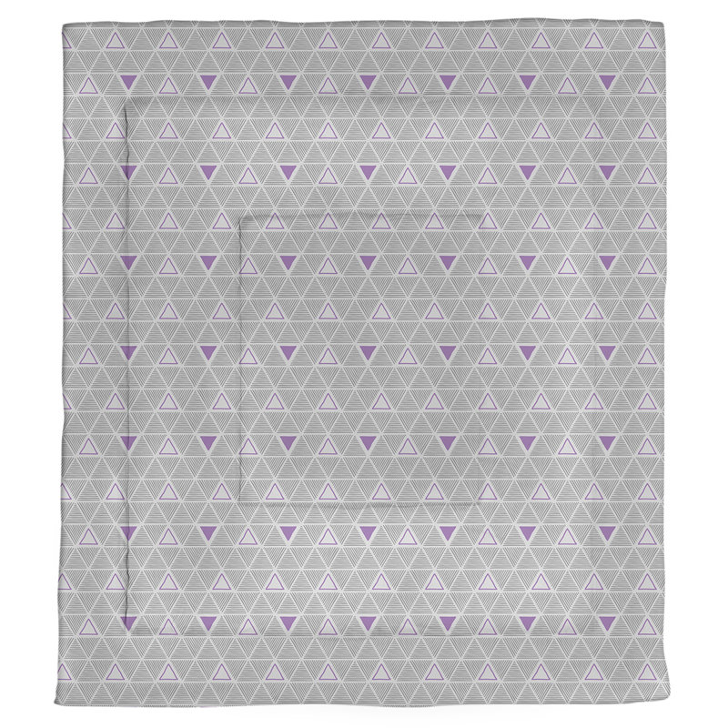Édredon en microfibre réversible Patricia Geoffrey, Édredon simple, Gris / violet