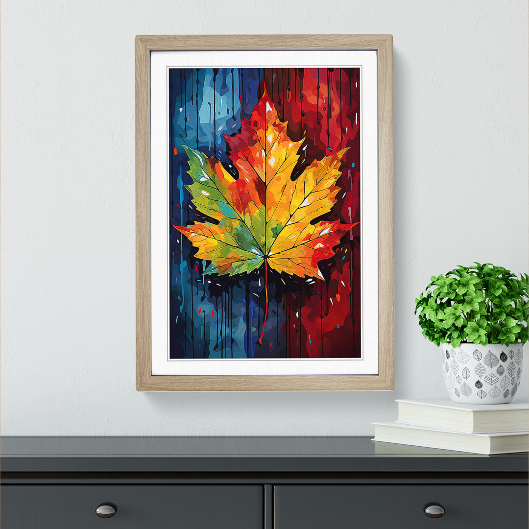 Leaf Pop No.3 - Single Picture Frame Print on Wood