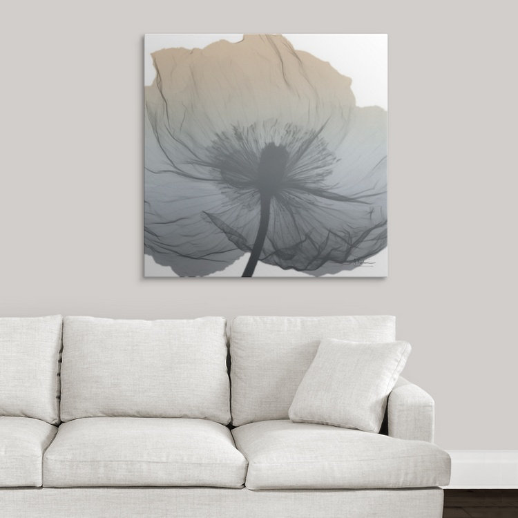 "Manigault" Poppy Earthy Beauty par Kiranjit, reproduction de photo, H 30 po x l 30 po x P 1,5 po, Toile