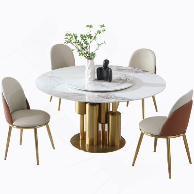 Ensemble de table de salle à manger, table ronde avec 4 chaises pour la salle à manger, cuisine
