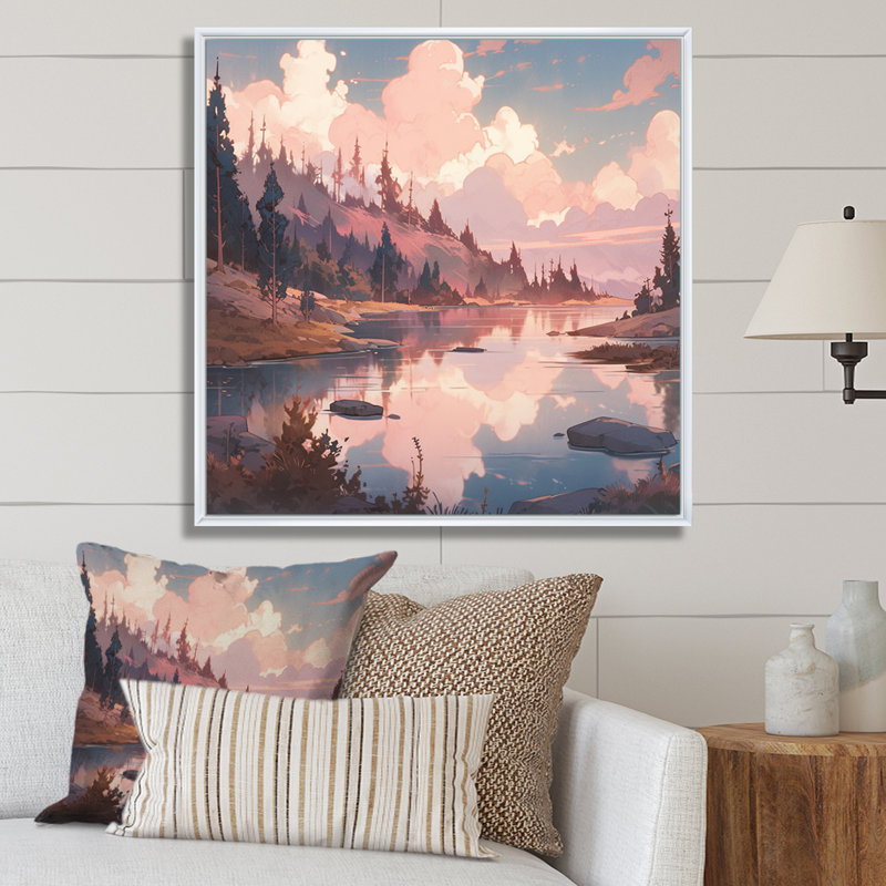 " Mountain Majesty II ", 16" H x 16" W, Silver Picture Framed