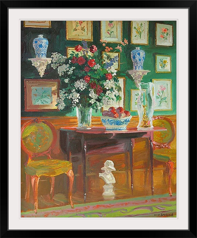 « green chaises, 2003 » par william ireland, reproduction d’art, H 38 po x l 32 po x P 1 po, Cadre noir