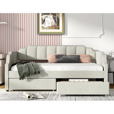 Reetal Twin Size Upholstered Daybed With Drawers