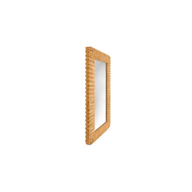 Tomas Rectangle Solid Wood Mirror, Natural Wood