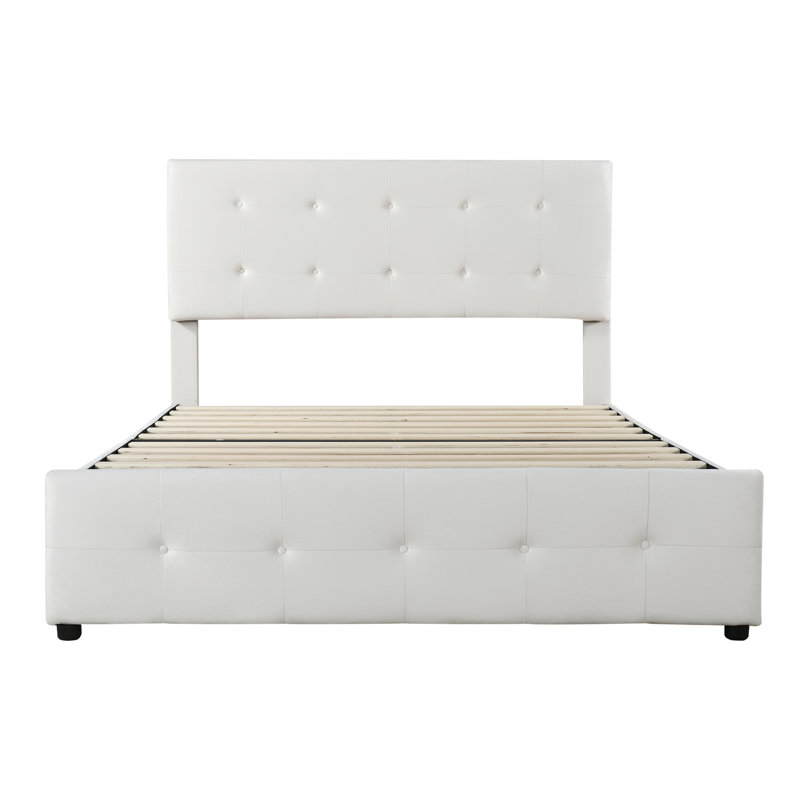 Rosendale Upholstered Velvet Drawers Bed, Beige