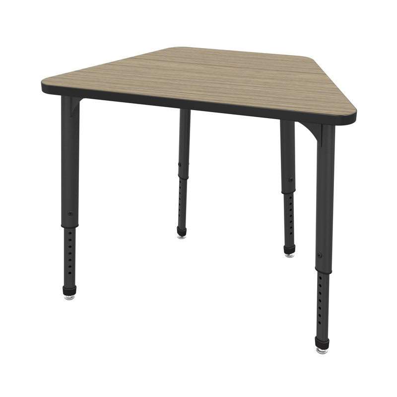 Apex Series Whiteboard Adjustable Trapezoid 1 Students Activity Table, Black