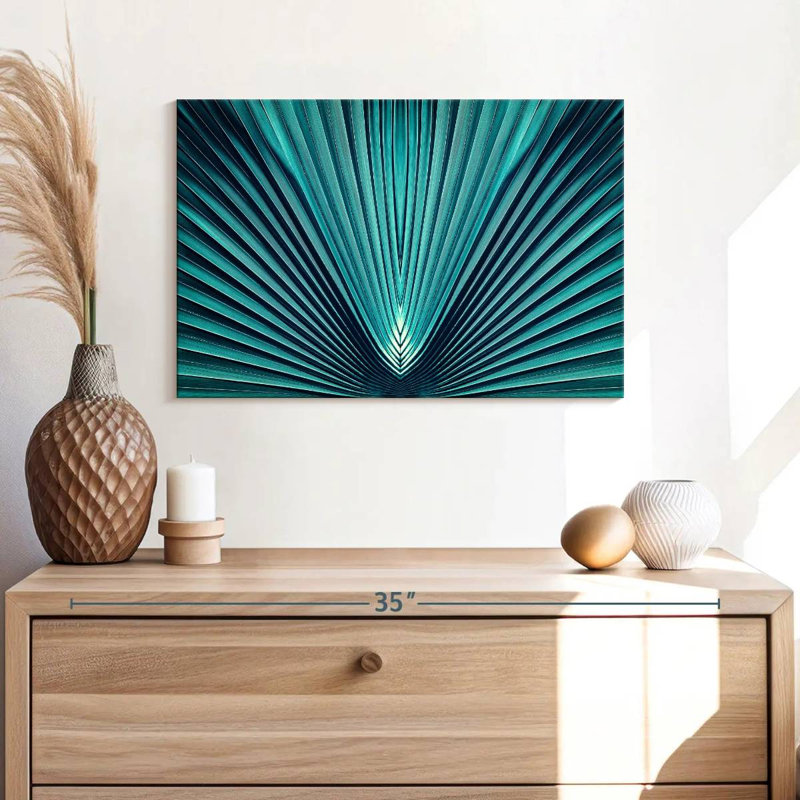 Harnek Abstract Blue Palm, 16" H x 24" W