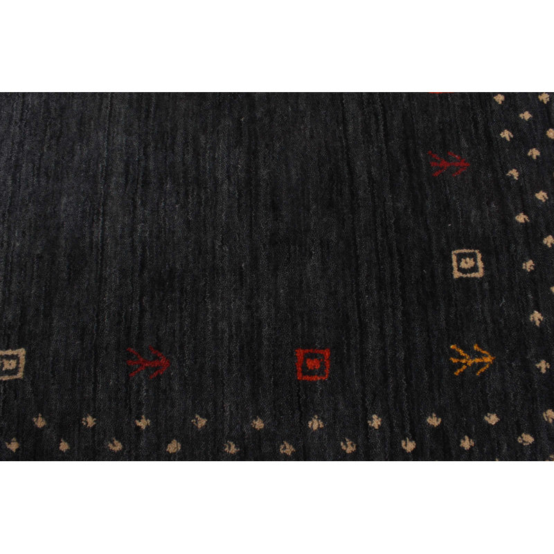 Tapis gris anthracite Indo Gabbeh 2 pi 7 po x 9 pi 9 po