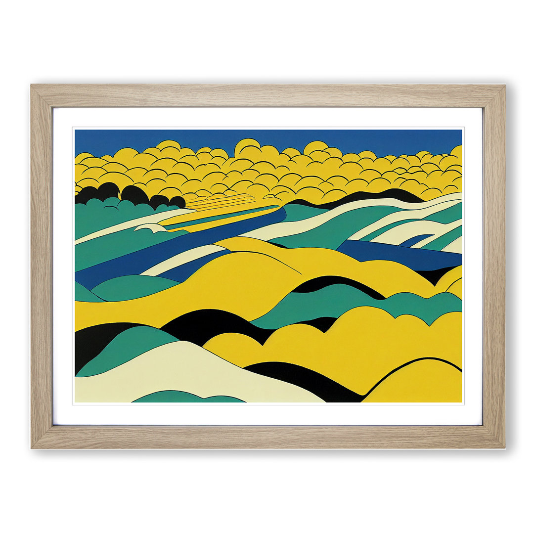 Pop Meadow Landscape - Single Picture Frame Print