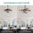 Brynnly 42" Retractable Ceiling Fan with LED Lights, DC Motor Remote 3-Color 6-Speed for Living Room, Bedroom-944783675