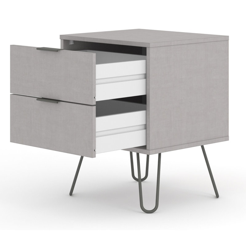Rollo 2 Drawers Bedside Table