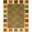 Wool Geometric Area Rug in Green