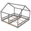 Lits plateforme simple pour lit simple, conception 2 en 1, gris, avec construction stable Lits gris - faits de matériaux, garde-corps présents-1903408724