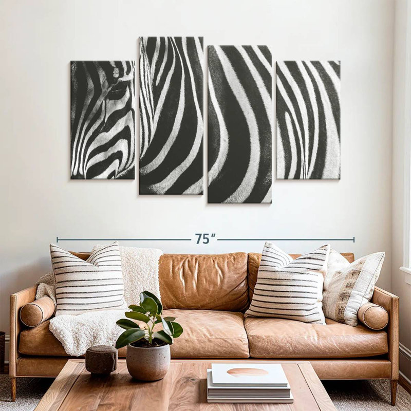 Monochrome Zebra, H 42 po x l 68 po