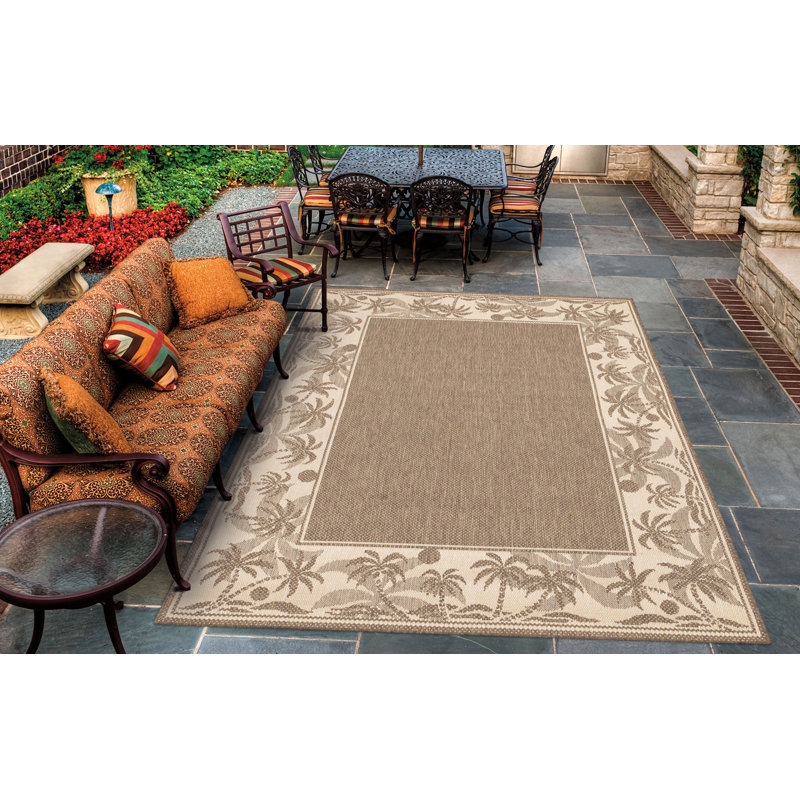 Bradbury Floral Beige Natural Indoor Outdoor Area Rug, Runner 2'3" x 11'9"