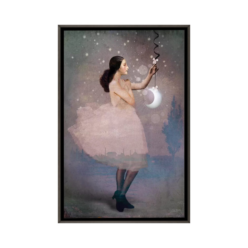 «Magic Ribbon» par Catrin Welz-Stein - impression d'art graphique, Pas de tapis, Toile encadrée de bois rustique foncé