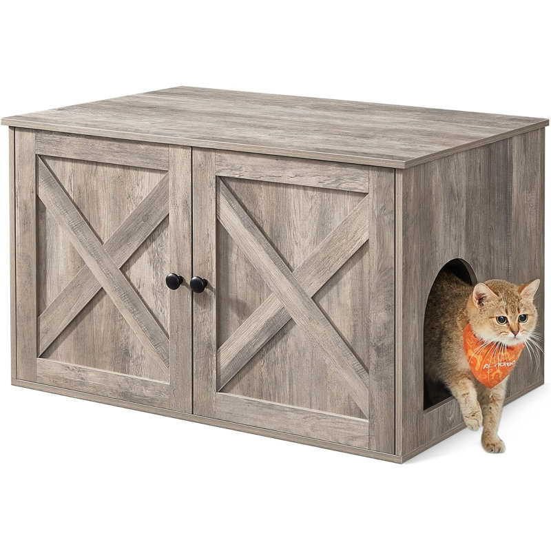 Engineered Wood Litter Box Enclosure, Heather Greige