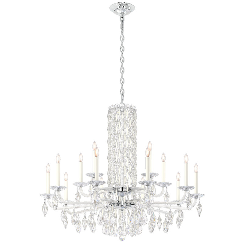 Siena 15 Light 41in x 35in Chandelier in Heirloom Gold with Clear Radiance Crystals, Chinese (K9), White