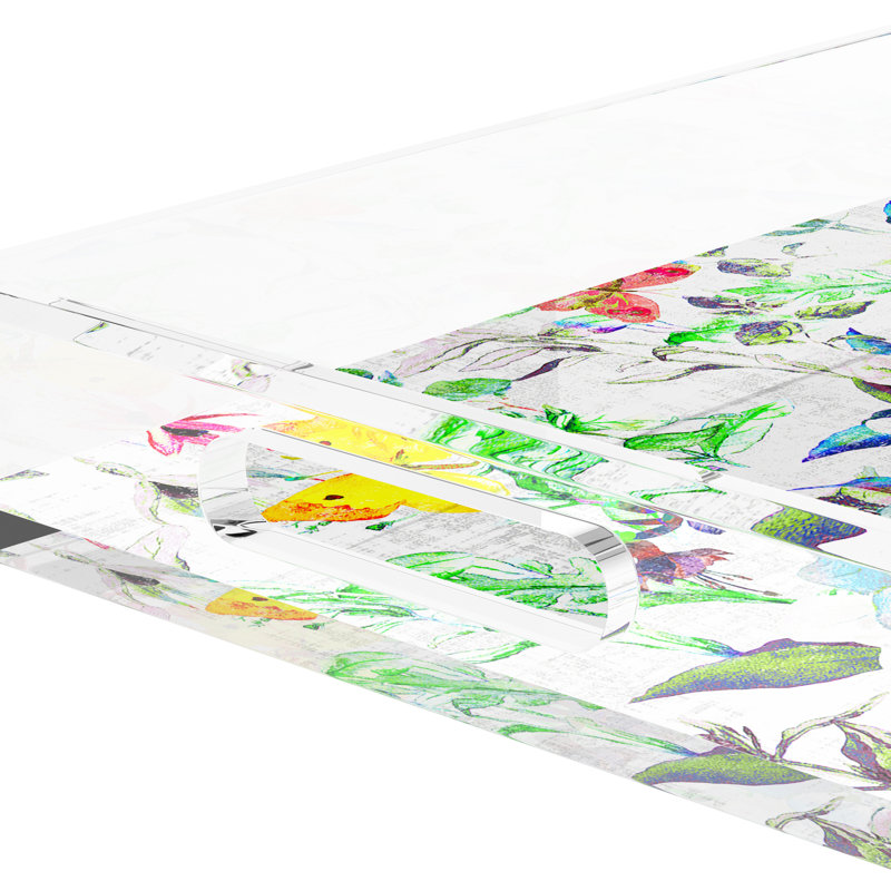 Garden Fantasia Acrylic Rectangle Decorative Tray, 12.5"W x 7.75"D x 2"H