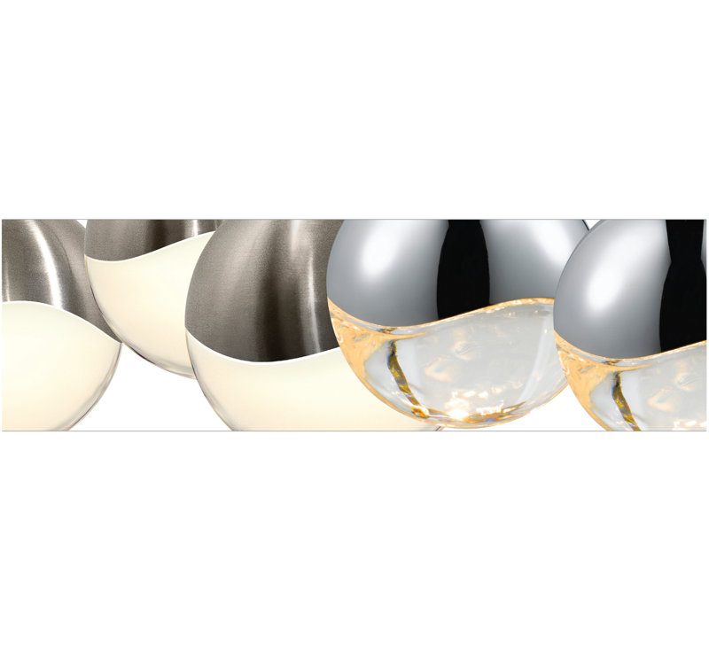 Grapes 1 - Light LED Single Pendant, Polished Chrome, 3.25" H x 3.25" W x 3.25" D, Clear