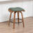 Deering Modern Upholstered Faux Leather 360° Swivel Stool with Curved Wood Legs-1215229282