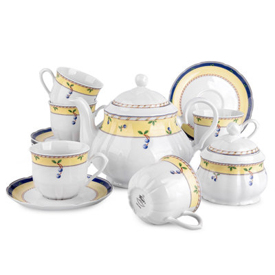 Service à thé en porcelaine pour 6 personnes Henrietta Carlsbad (14 pièces)