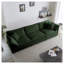 Canapé 3 places de style Mid-Century moderne avec 2 accoudoirs et 3 coussins décoratifs, canapé pour salon en chenille verte-1810203382-1810203379