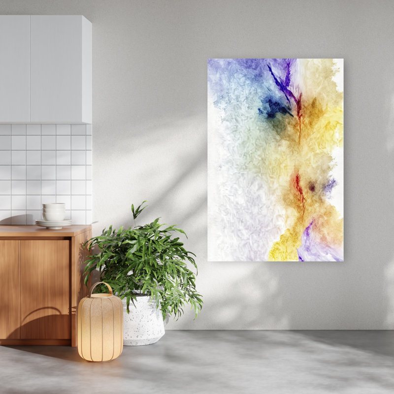 Ethereal Watercolor Flow Abstract Contemporary Modern Violet Wall Art Print, 152.4cm H x 101.6cm W