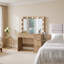 36.2" W Modern Vanity Desk With 4 Drawers, Led Lighted Mirror & Power Outlets, Natural-736424810