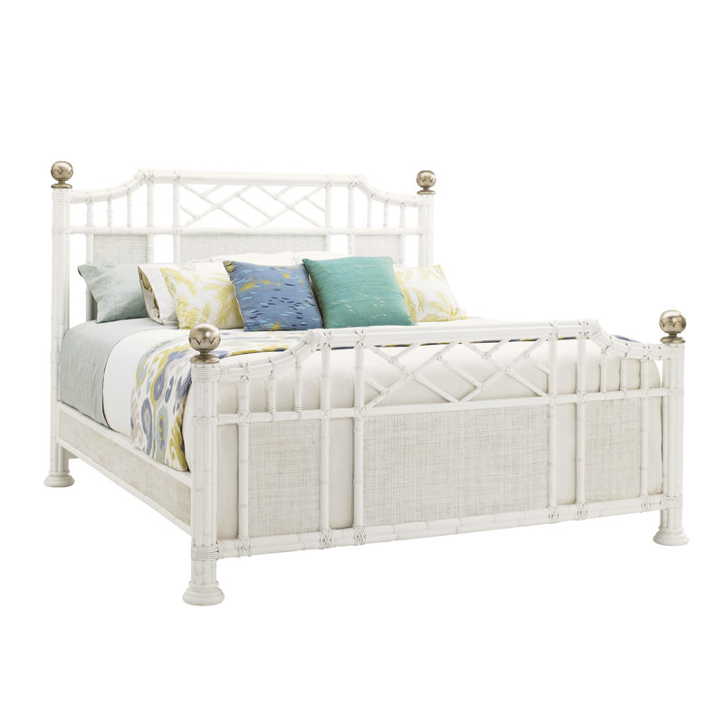 Ivory Key Wicker/Rattan Open-Frame Headboard, King