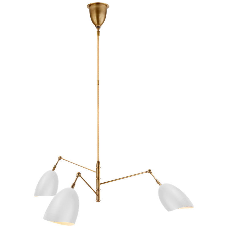 AERIN Sommerard Large Triple Arm Chandelier, 10" H x 50" W x 50" D, White