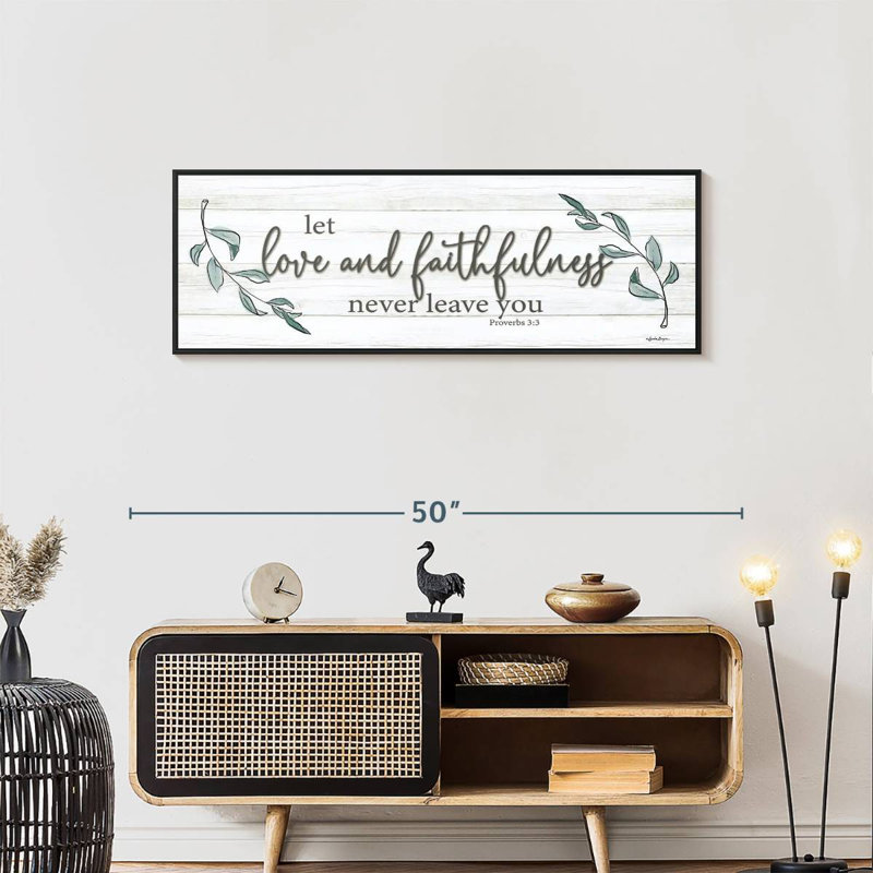 Love and Faithfulness, 43 po x 15 po, Cadre flottant noir