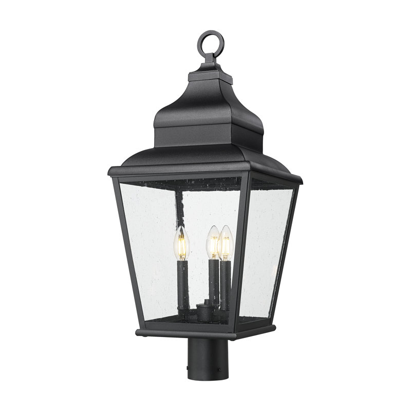 Raphael 28 inch Sand Black 3 Light Outdoor Post Mount Fixture