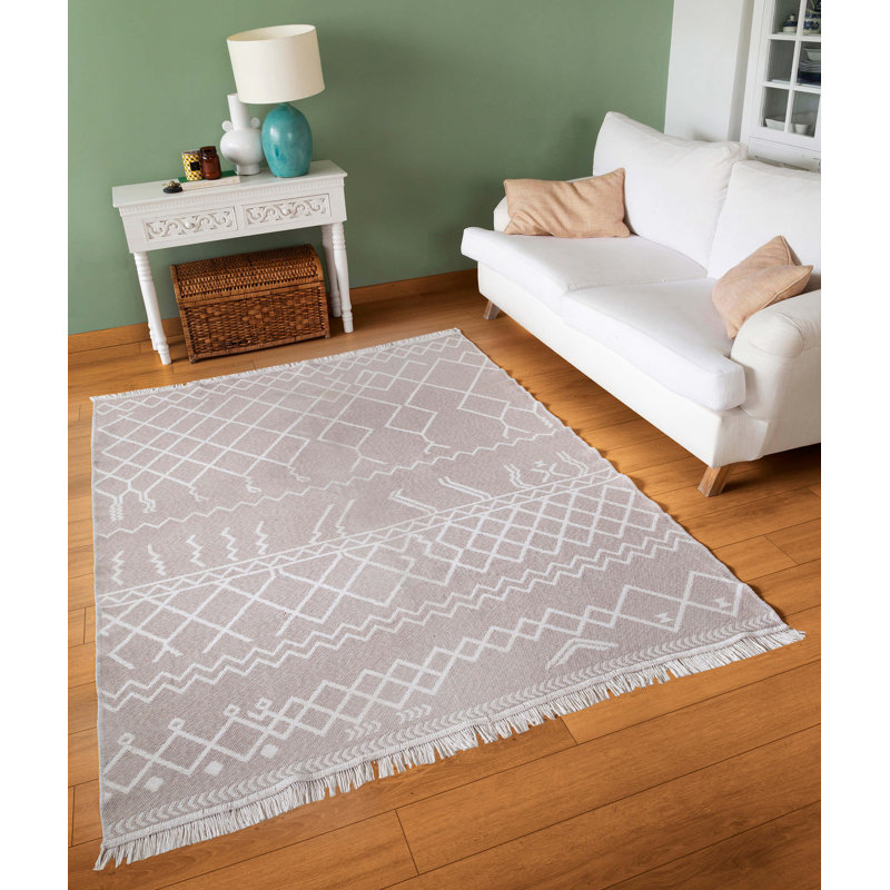 Tapis rectangulaire en coton Schipper, Tapis de couloir 2 pi 8 po x 9 pi 11 po