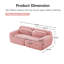 Compact 2-seater Modern Sectionals, Plush Pink Fabric For Living Rooms
