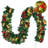 9 Ft Christmas Garland Prelit with 50 Lights, Bristle, Pine Cones, Holly Berries for Outdoor & Indoor Christmas Decorations