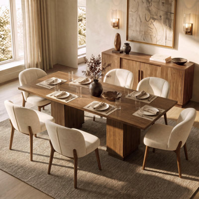 Table de salle à manger extensible en bois de noyer de 62,9 po à 78,7 po avec tiroirs de rangement