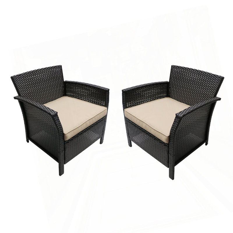 Chaise en rotin PE, Brun