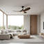 Visual Comfort Fan Maverick Smart 44 LED Indoor Ceiling Fan with Threaded Downrod, Dark Walnut blades and Handheld Remote-143197126-143197127