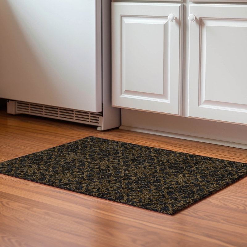 Premium Machine Washable Prisco Brown Rug, Rectangle 1'8" x 2'6"