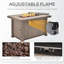 Foyer de table au propane Outsunny de 42 po, foyers d'extérieur au gaz en osier à effet automatique de 50 000 BTU avec plateau en céramique, base en acier, couvercle, pierres de lave et couvercle, certification CSA