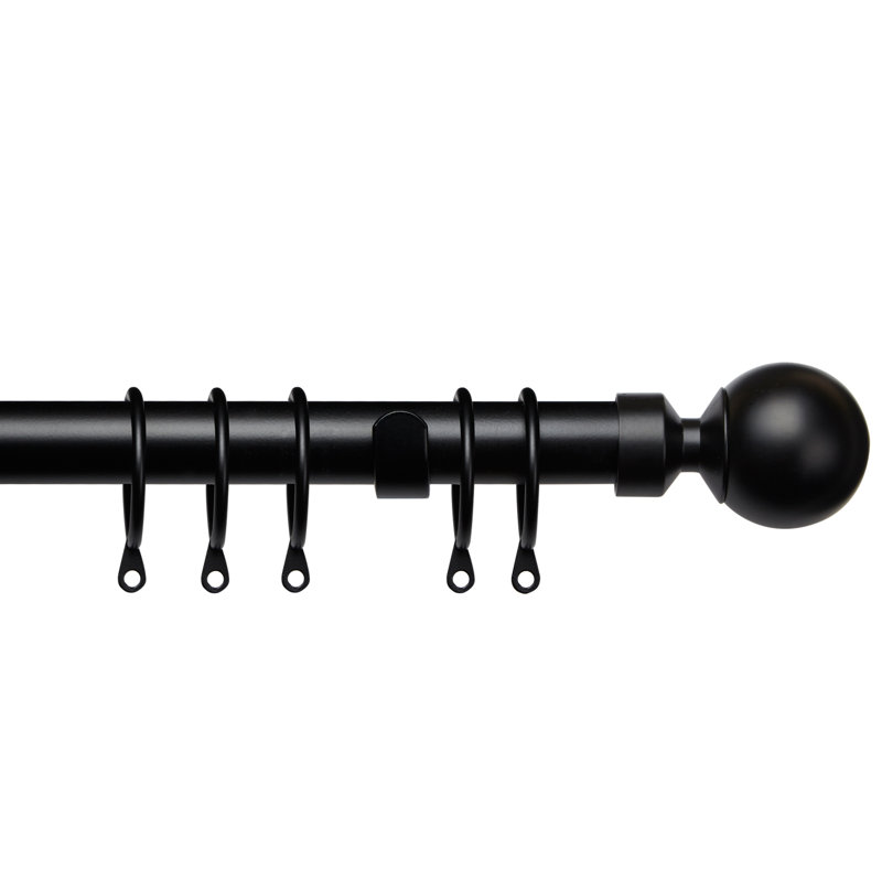 Verutiao 25-28mm Extendable Ball Pole, 170 cm - 300 cm W, Satin Silver