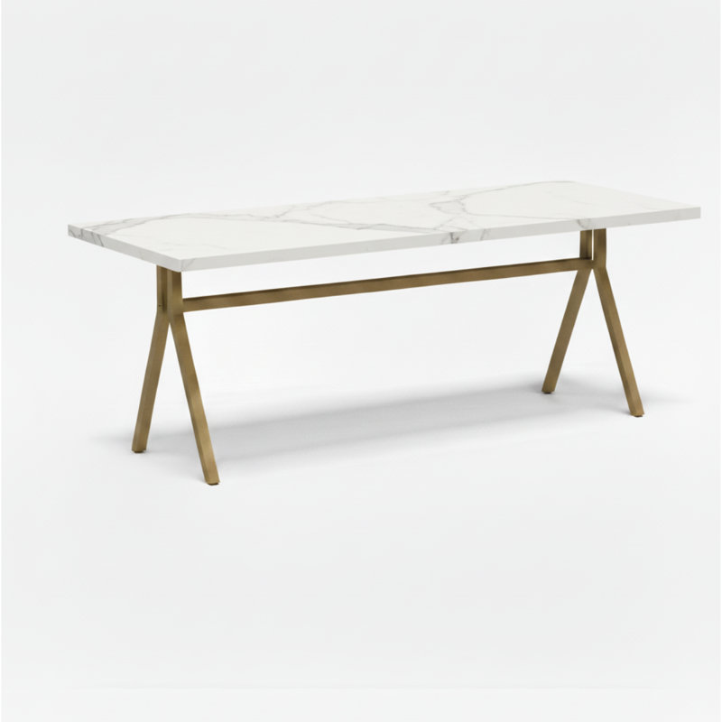 Strut Dining Table, Black, 30"H x 60"L x 36"W, Gold