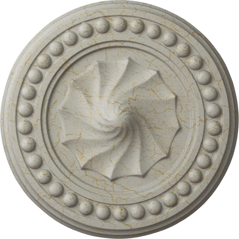 Médaillon de plafond H 15,75 po x l 15,75 po x P 2 po Foster, Pot de crème craquelé