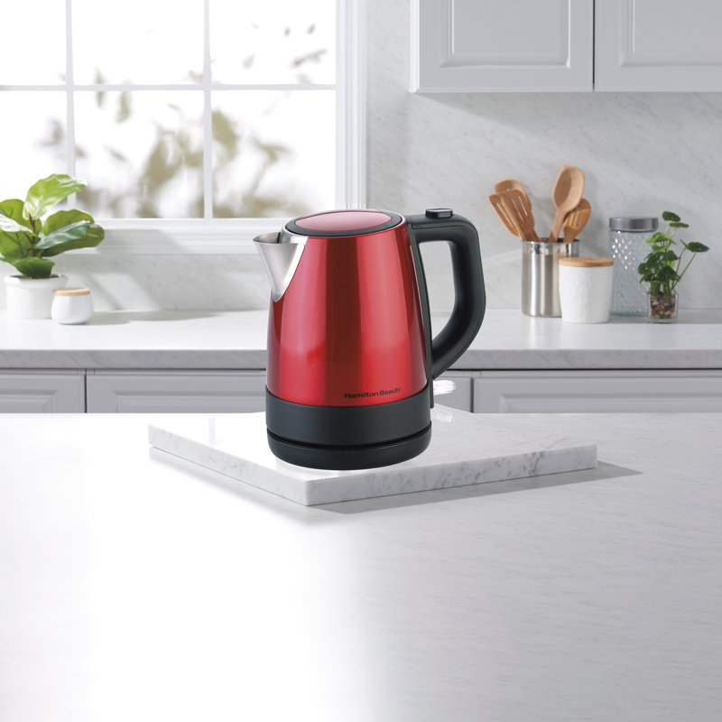 Proctor Silex 1.0L Electric Kettle: 1500W Fast Boil with Strix Safety Control, Cordless Serving, Auto-Shutoff – Red (40798C)