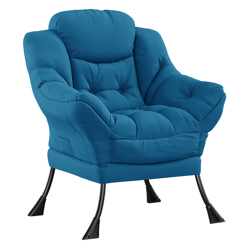 Lazy Chair for Living Room, Modern Large Accent Lounge Armchair with Side Pocket, Comfy Leisure Sofa Reading Chair, for Bedroom, Living Room, Dorm Rooms and Office