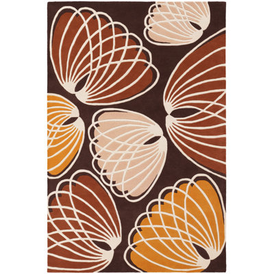 Tapis de zone brun/orange Bynum